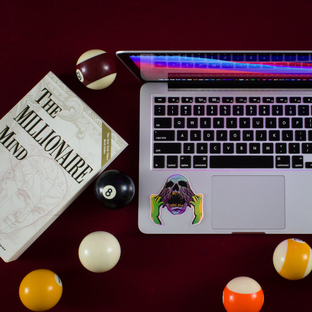 Time Eater Holographic Sticker – Motivational Vinyl Sticker for Procrastination Awareness & Productivity Focus